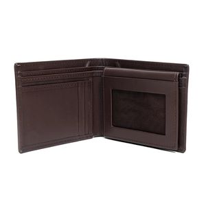Factory Price Custom Genuine Leather Bifold <b>Slim</b> Wallet RFID Large Capacity <b>Card</b> <b>Holder</b> Slots and ID Window Wallets for Men - Product Image 2