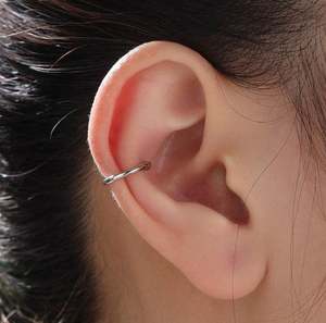 Manchette d'oreille sans perçage en argent sterling, argent, or ou or rose, simple - Product Image 1