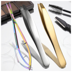 Nuevas Pinzas Inclinadas de Acero Inoxidable, Pinzas de Punta Inclinada, Pinzas Inclinadas para Cejas, Herramienta de Precisión para Depilación y Diseño de Cejas - Product Image 1