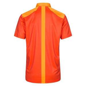 Polo en tricot à manches courtes rayé orange et rouge pour homme, coupe décontractée - Product Image 2