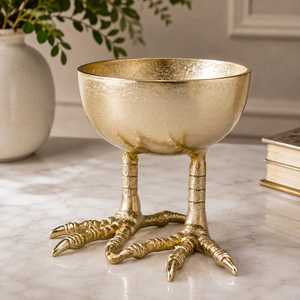 Bol décoratif artistique en or en forme de jambe de poulet, plat à pieds pour objets de luxe et décoration intérieure haut de gamme - Product Image 5
