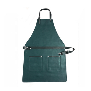 Tablier en cuir personnalisé avec logo pour styliste, tabliers de barbier en cuir de haute qualité avec plusieurs poches, couleur unie, service OEM - Product Image 1