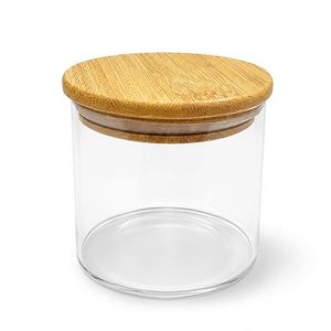 High Clear Glass Storage <b>Jar</b> Wooden Lid Moisture Proof 100ml Capacity Dishwasher Safe Food Container for Kitchen <b>Spice</b> Shaker - Product Image 1