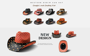 Chapeau de soleil ethnique pour le printemps et chapeau de cowboy occidental style jazz à large bord Fedora décontracté pour couple tendance - Product Image 2