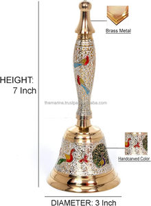 Campana de latón Jingle colorida de diseñador, campana de barco de latón completo náutico de mano, regalo marino coleccionable, artesanías de Metal - Product Image 4