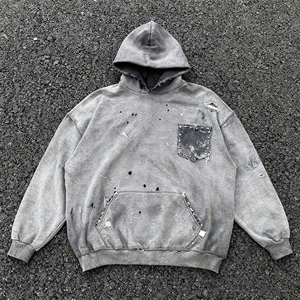 Sweat à capuche en coton OEM, streetwear, mode urbaine pour hommes, vêtements à coupe moderne, fournisseur - Product Image 2