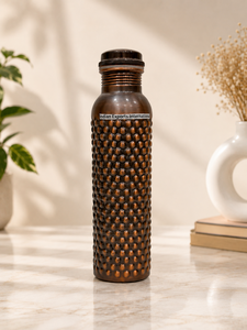 Pure Copper Dotted <b>Water</b> <b>Bottle</b> 950ml from Indian exports international. ( CERTIFIED PURE COPPER ) - Product Image 1