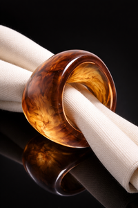 Anillo para Servilletas de Resina Ámbar, Elegante y Moderno, Juego de 6 Piezas para Mesa de Comedor, Accesorio Único para Decoración del Hogar, Recién Llegado - Product Image 6