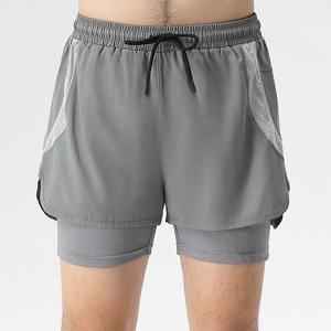 Pantalones cortos para correr de LICRA de poliéster de alta calidad para hombre, pantalones cortos de baño atléticos con patrón sólido de secado rápido, estilo informal con logotipo personalizado - Product Image 6