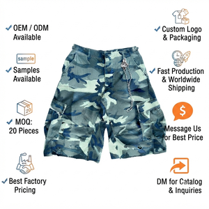 Premium Custom High Quality Streetwear Camouflage <b>Cargo</b> Shorts <b>Man</b> Camofluge <b>Men's</b> Baggy <b>Camo</b> Shorts Manufacturer <b>Cargo</b> Shorts - Product Image 6