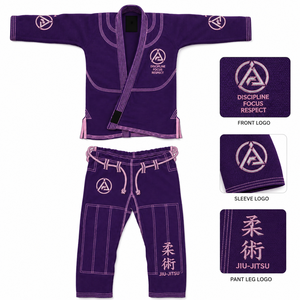 New Custom Made Logo Color 100% Cotton Pearl Weave Adult Judo Gi Uniform Kimono Ultra Light 240g Breathable <b>Silk</b> Screen Printing - Product Image 1