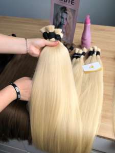 Extensions de cheveux Remy 100% vierges, double trame, cheveux humains vierges, fabrication vietnamienne, blond, ondulation soyeuse, haute qualité - Product Image 6