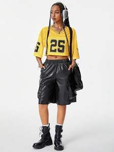 Camiseta Corta de Fútbol de Malla Oversize Personalizada para Mujer con Estampado de Número, Ropa Urbana, Proveedor OEM ODM - Product Image 2