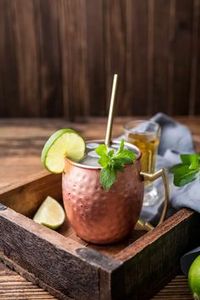Copper mule mug set for stylish gourmet refreshment lounges hammered finish metal <b>cups</b> durable <b>reusable</b> serving party mugs - Product Image 1