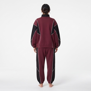 Ensemble de veste zippée unie et de pantalon de survêtement à jambes larges pour femmes, vente en gros - Product Image 4