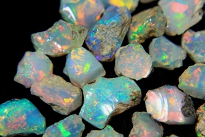Ópalo Etíope Natural en Bruto, Gema Multicolor de Forma Irregular con Juego de Colores/Fuego, para Joyería, Alta Calidad, HASNAIN GEMS - Product Image 5