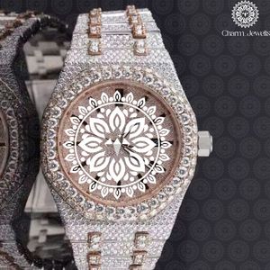 Charm Jewells Montre de luxe en acier inoxydable pour femme, 40 mm, analogique, à quartz, cadran rond, fermoir pliant - Product Image 2
