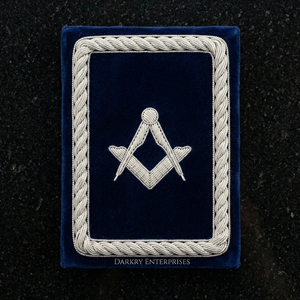Écusson brodé sur mesure en fil d'argent, fait main, pour badge de loge verte, insignes fraternels, uniforme de société, écusson de blazer - Product Image 3