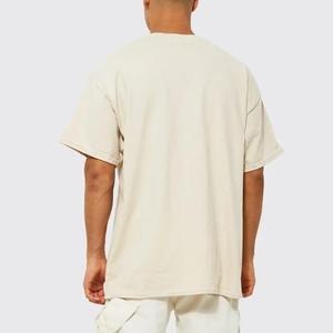 เสื้อยืดพิมพ์ลายพัฟสำหรับผู้ชายเสื้อยืดโอเวอร์ไซส์แบบเรียบๆเสื้อยืดผ้าฝ้ายกราฟิกออกแบบโลโก้ได้ตามต้องการ - Product Image 2