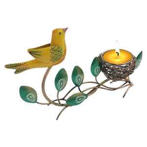 Indian Exporter Rustic Bird <b>Nest</b> <b>Candle</b> Holder Eco-Friendly Home Decor for Cozy & Romantic Ambience for Diwali - Product Image 1