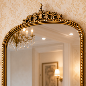 Luxury <b>Gold</b> Arched Wall <b>Mirror</b> Ornate Classic Frame Decorative Bathroom Vanity <b>Mirror</b> For Living Room Wall Decor - Product Image 4