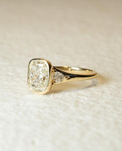 IGI/GIA Lab Grown Vintage 14k Yellow Gold Wedding/Engagement Ring Cut Diamond Unisex Fine Rings <b>for</b> Anniversary Parties - Product Image 4