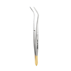 Pince à épiler plaquée or de qualité supérieure Meriam, avec pointe angulaire, forceps chirurgical professionnel pour la précision en dentisterie - Product Image 2