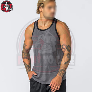 Latest With Black Colored Rib Style O Neck Lightweight Fabric Easy To Wear For Wholesale Rate New Arrival Trendy Fitness <b>Singlet</b> - Product Image 6