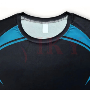 Conjunto de entrenamiento de compresión para hombre, servicio OEM ODM, poliéster y spandex, camiseta de manga larga con cuello redondo y pantalones largos ajustados. - Product Image 6