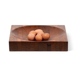 Luxury Square Wooden Fruit Bowl Handcrafted Decorative Centerpiece Bowl Modern Serving Tray Natural Wood <b>Dining</b> <b>Table</b> Decor new - Product Image 4
