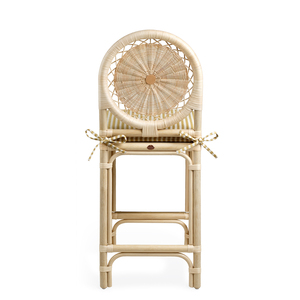 Tabouret de bar en rotin naturel artisanal de haute qualité, avec coussin, pour la maison, la cuisine, l'hôtel et la décoration. - Product Image 4