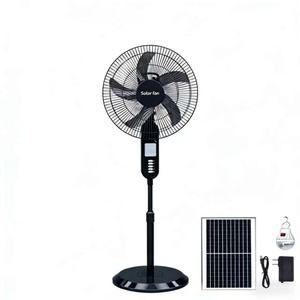 Ventilateur solaire rechargeable 3 vitesses AC/DC 15W avec lumière de nuit et port USB, stock local Afrique Nigéria, idéal pour la maison - Offre Spéciale - Product Image 1