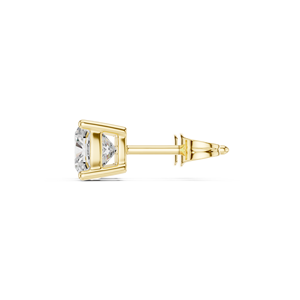 Boucles d'oreilles clous solitaires en diamant de laboratoire taille coussin brillant, en or jaune 14 carats, bijoux de luxe, fournisseur en gros - Product Image 3