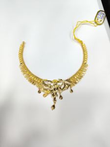 Collar de oro macizo de 22 quilates con diseño de pavo real para mujer, joyería nupcial india tradicional, elegante oro puro, los mejores adornos - Product Image 2