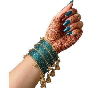 High Quality Ethnic Jewelry Fashion Bangles Churiyan Sets Handmade Kashmiri Glass Bangles Colorful Pakistani <b>Wedding</b> <b>Accessories</b> - Product Image 1