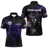 Polo pour homme à manches courtes avec impression par sublimation Purple Dragon, séchage rapide, design décontracté, nom personnalisé, logo d'équipe, polos T-shirts