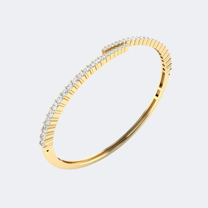 2.072CTW Pave <b>Set</b> Lab Grown Diamond Iced <b>Bangle</b> Cuff Bracelet Yellow Gold IGI Certified Luxury Hip Hop Fine Jewelry for Women - Product Image 5
