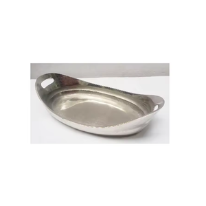 Plateau de service élégant en aluminium de forme ovale pour mariage, personnalisable pour la cuisine et la vaisselle d'hôtel, plat décoratif pour fruits - Product Image 5
