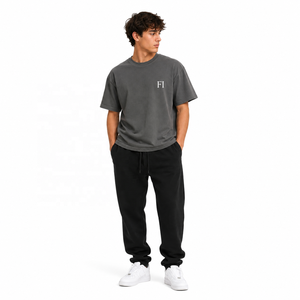 Camisetas de algodón personalizadas con hombros caídos, cuello redondo, corte holgado, lisas, para hombre, estilo casual, para pedidos al por mayor, ropa urbana, proveedor unisex, EE. UU. - Product Image 4