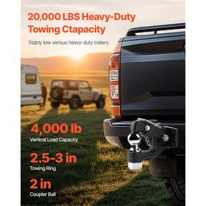 2 \ "Combinación Pintle Hitch Ball para 2,5 \" A 3 \ "Lunette Ring 20000 Lbs Capacidad Hitch Mounts - Product Image 2