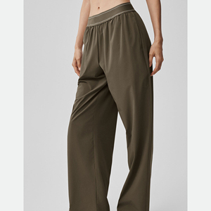 Pantalon de jogging taille haute pour femme avec cordon de serrage, coupe droite ample et confortable, idéal pour le fitness et les loisirs - Product Image 6