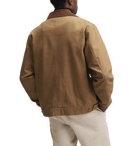 Chaqueta de Trabajo Personalizada de Alta Calidad para Hombre 2026, 100% Algodón Twill, Mangas Largas, Estilo Vintage con Textura Desgastada, Resistente - Product Image 4