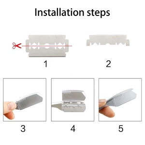 Cổ Điển Duy Nhất Lưỡi Thép Không Gỉ Thẳng Cạnh Cắt Tóc Dao Cạo Tái Sử Dụng An Toàn Tính Năng Cho Cổ họng Cạo Râu & Cắt Tóc Trong Salon - Product Image 3