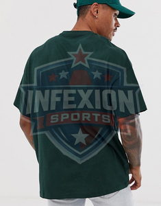 เสื้อยืดแขนสั้นผู้ชายสีเขียวล้วน ทรงปกติ ผ้าฝ้าย คอกลม สไตล์ลำลอง แบบถัก - Product Image 4