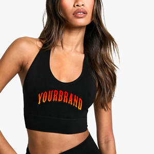 Conjunto Deportivo de 2 Piezas con Bloques de Color Personalizados, Sujetador Deportivo con Cuello en V y Pantalones de Yoga de Cintura Alta con Corte Acampanado para Mujer - Product Image 1