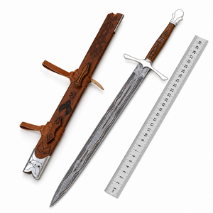 Espada Vikinga de Cobre Damasco Hecha a Mano, Espada Medieval Auténtica, Hoja de Cobre Forjada a Mano, Regalo para Él - Product Image 1