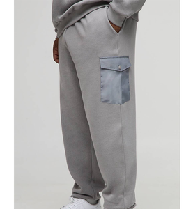 Pantalones Deportivos Grises Personalizados, Antiencogimiento, de Lona de Algodón, con Bolsillos Tipo Cargo, Decorativos, para Correr, de Cintura Media, para Hombre - Product Image 1