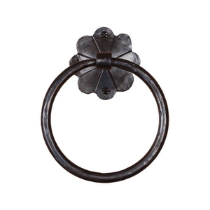 Wall Mounted <b>Black</b> Iron Towel Ring With Leaf Design Industrial Style <b>Bathroom</b> <b>Accessory</b> Handmade Towel Rings On Sale - Product Image 6