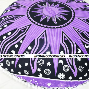 ปลอกหมอนอิงปูพื้นลายผ้าฝ้ายไหมพรม ขนาด 32 นิ้ว หลายสี ของตกแต่งบ้าน ทำด้วยมือโดยผู้ผลิตชาวอินเดีย - Product Image 6