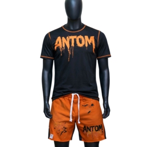 Ensemble de vêtements d'été pour homme avec logo personnalisé, style vintage, short et t-shirt en coton tricoté à rayures contrastées - Product Image 5